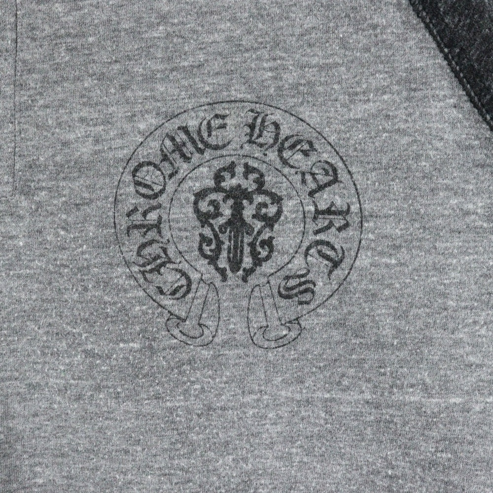 CHROME HEARTS(クロムハーツ) AMERICAN FLAG DAGGR アメリカンフラッグダガー プリント ラグラン 七分丈Tシャツ グレー