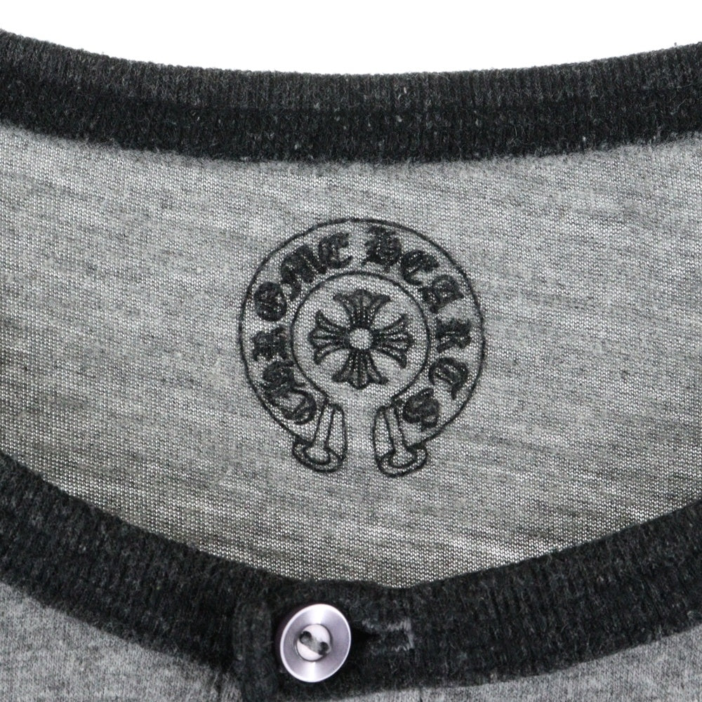 CHROME HEARTS(クロムハーツ) AMERICAN FLAG DAGGR アメリカンフラッグダガー プリント ラグラン 七分丈Tシャツ グレー