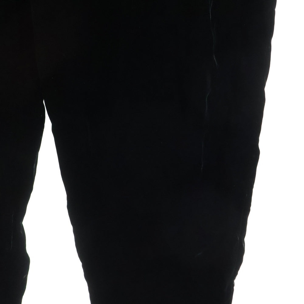 EMPORIO ARMANI(エンポリオアルマーニ) Burgundy Velvet Viscose Blend Zip Fly Dress Pants ジップフライ ドレスパンツ ベロア ブラック 11P290 11397