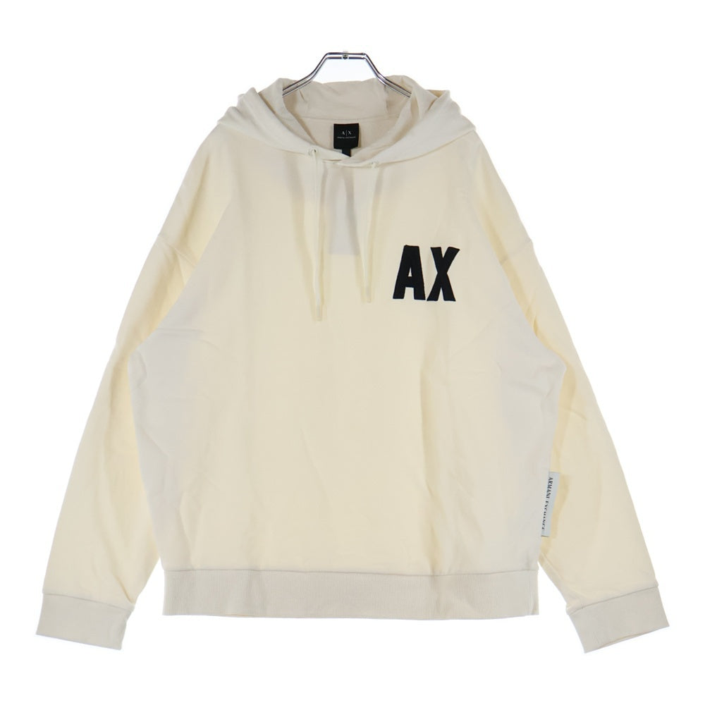 Armani Exchange(アルマーニ エクスチェンジ) Pullover Hoodie プルオーバーパーカー フロントロゴ刺繍 クリーム 3RZMKF ZJ1ZZ