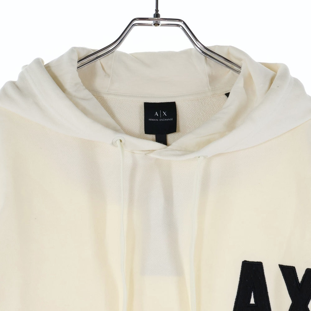 Armani Exchange(アルマーニ エクスチェンジ) Pullover Hoodie プルオーバーパーカー フロントロゴ刺繍 クリーム 3RZMKF ZJ1ZZ