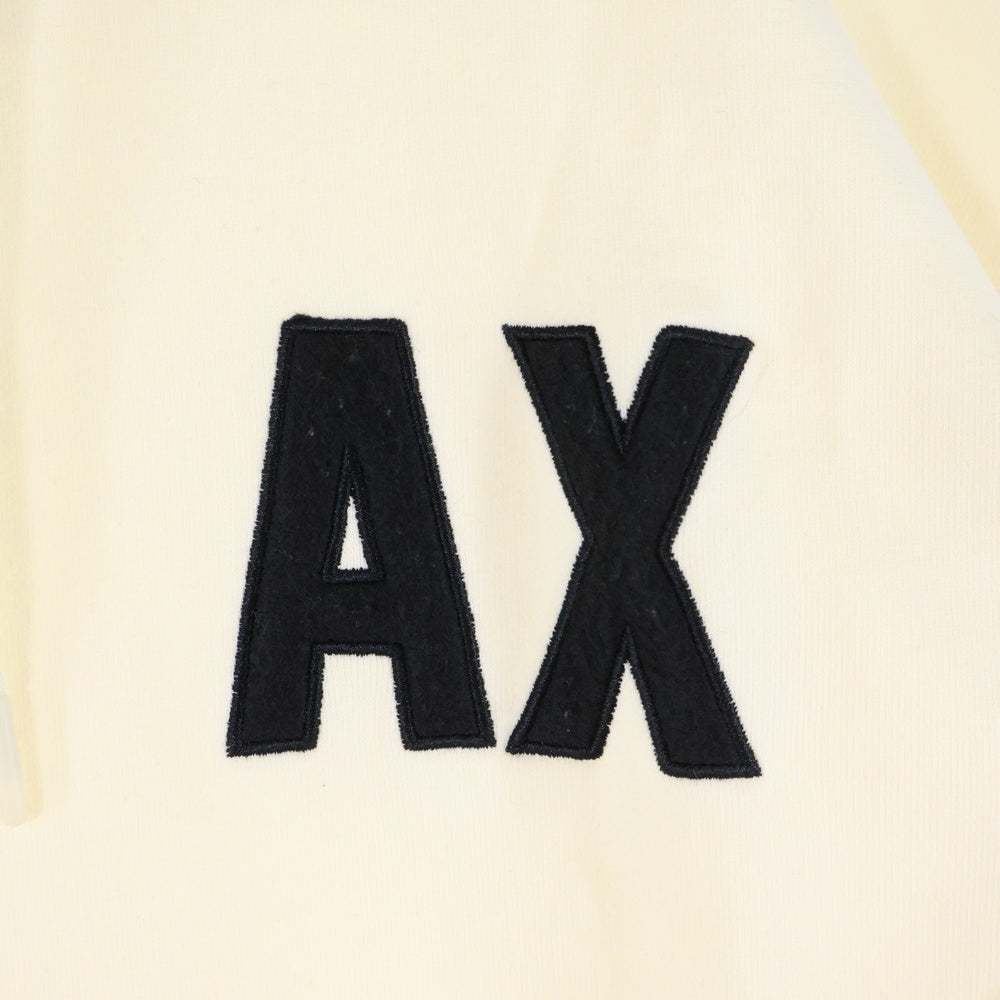 Armani Exchange(アルマーニ エクスチェンジ) Pullover Hoodie プルオーバーパーカー フロントロゴ刺繍 クリーム 3RZMKF ZJ1ZZ