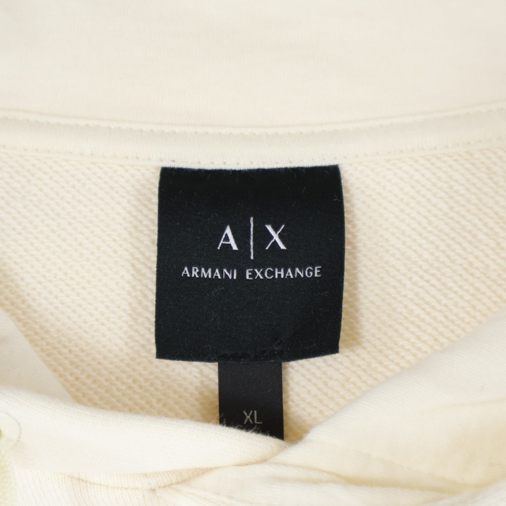 Armani Exchange(アルマーニ エクスチェンジ) Pullover Hoodie プルオーバーパーカー フロントロゴ刺繍 クリーム 3RZMKF ZJ1ZZ