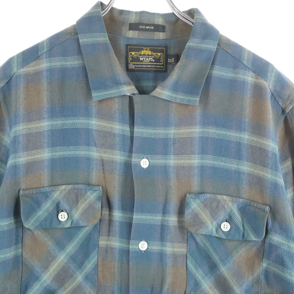 WTAPS(ダブルタップス) VATOS L/S レーヨン オンブレチェック 長袖シャツ ブルー/ブラウン 101GWDT-SHM02