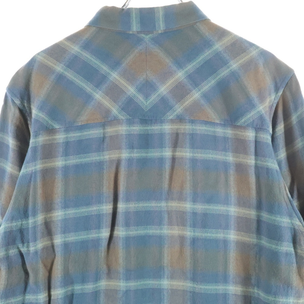 WTAPS(ダブルタップス) VATOS L/S レーヨン オンブレチェック 長袖シャツ ブルー/ブラウン 101GWDT-SHM02