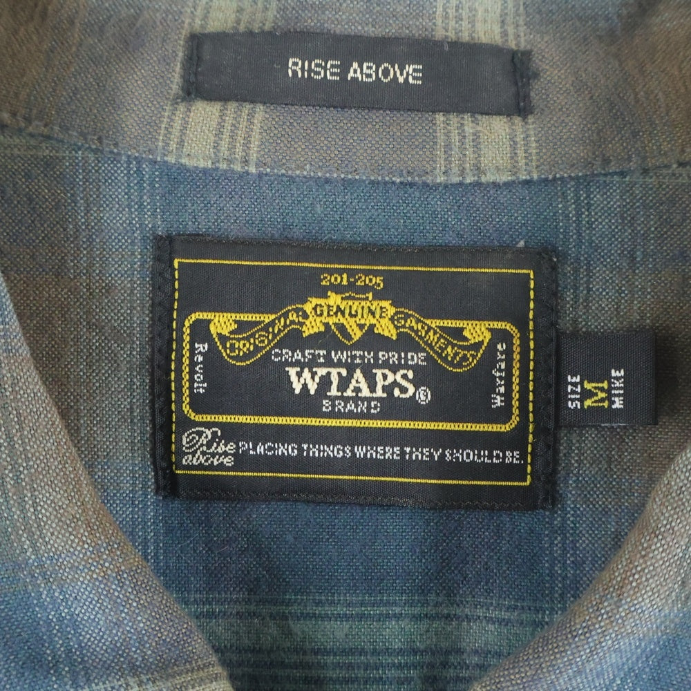 WTAPS(ダブルタップス) VATOS L/S レーヨン オンブレチェック 長袖シャツ ブルー/ブラウン 101GWDT-SHM02