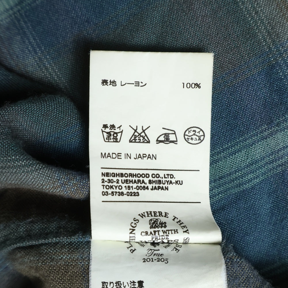 WTAPS(ダブルタップス) VATOS L/S レーヨン オンブレチェック 長袖シャツ ブルー/ブラウン 101GWDT-SHM02