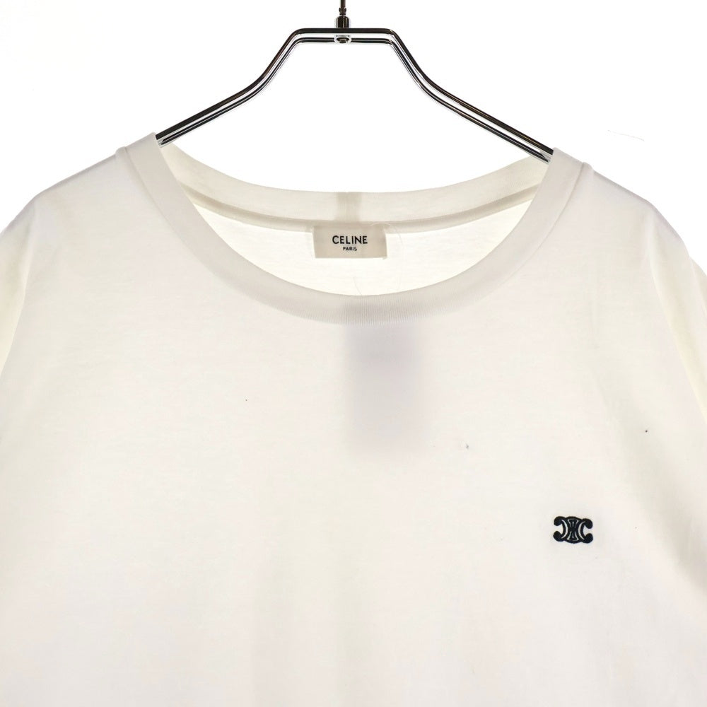 CELINE(セリーヌ) 24SS トリオンフ 胸ロゴ 半袖Tシャツ カットソー ホワイト 2X04I671Q.01OB
