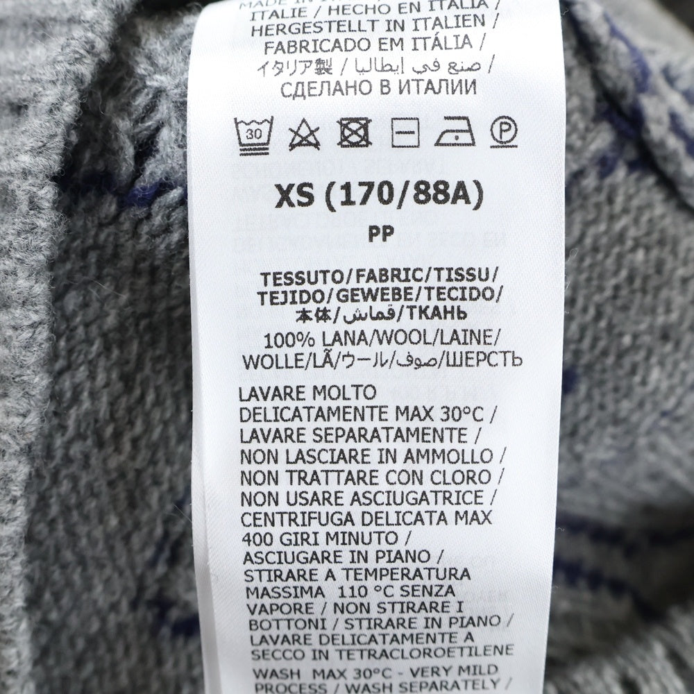 GUCCI(グッチ) 24SS ロゴ総柄 ウール 長袖カーディガン ニット グレー