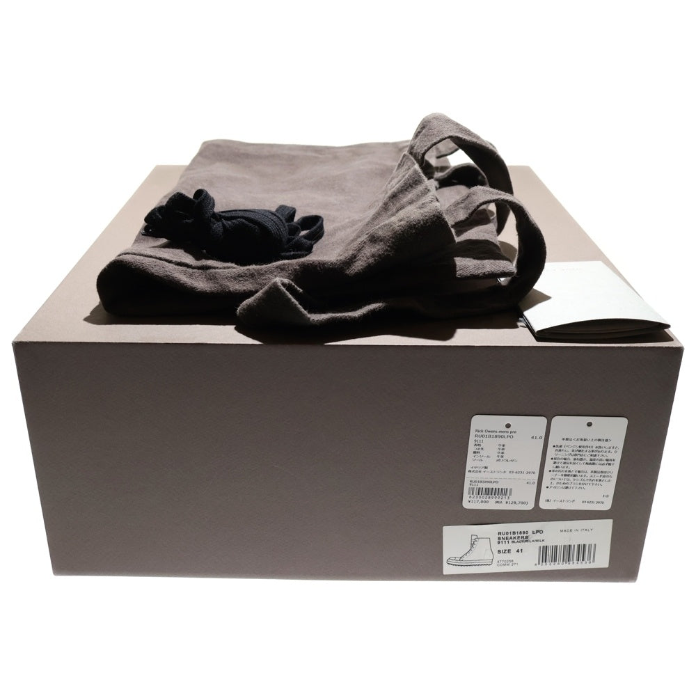 Rick Owens(リックオウエンス) 22SS RAMONES ラモーンズ レザーハイカットスニーカー ブラック RU01B1890LPO 9111