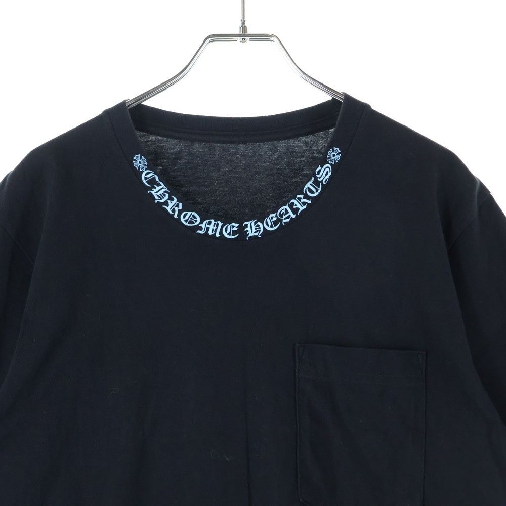 CHROME HEARTS(クロムハーツ) NECK LOGO S/S TEE ネックロゴ 半袖Tシャツ カットソー ブラック/ブルー