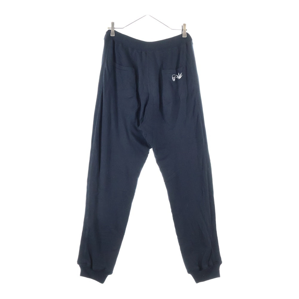 lucien pellat-finet(ルシアンペラフィネ) スカル刺繍 カシミヤ混 スウェットパンツ ブラック