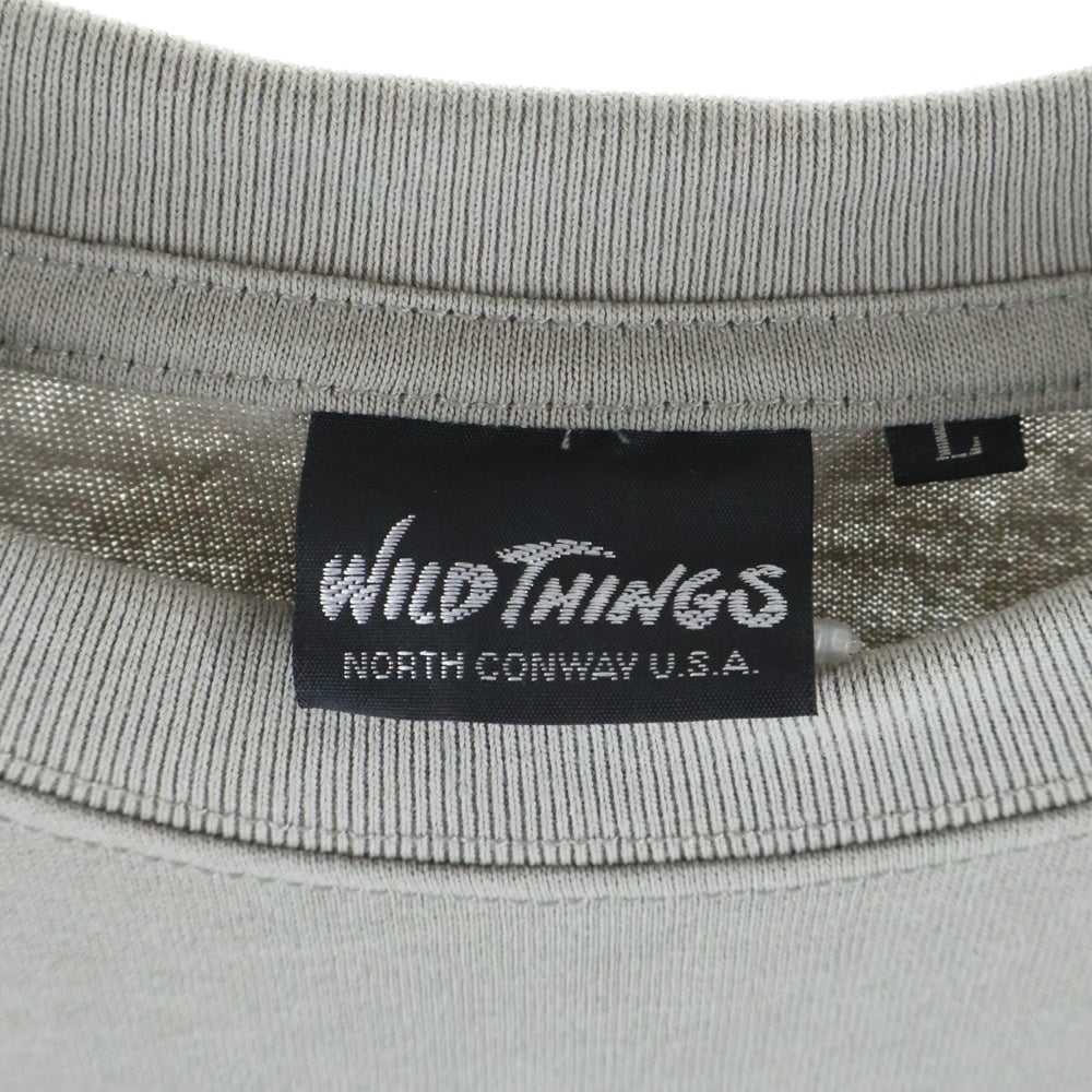 WILD THINGS(ワイルドシングス) FREAKS STORE別注 バンダナ バックプリント クルーネック半袖Tシャツ カットソー グレー 1226319600133