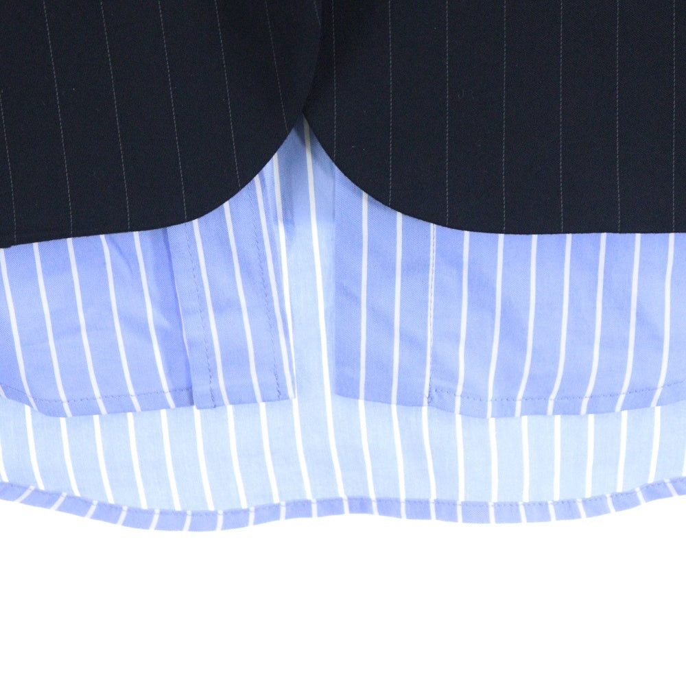 Acne Studios(アクネ ストゥディオズ) 25AW レイヤードスーツジャケット ストライプテーラード ブラック/ブルー FN-WN-SUIT000647 AH0309
