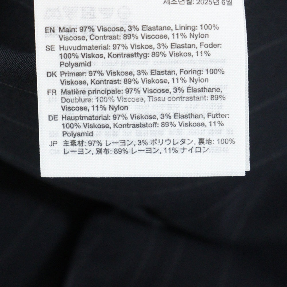 Acne Studios(アクネ ストゥディオズ) 25AW レイヤードスーツジャケット ストライプテーラード ブラック/ブルー FN-WN-SUIT000647 AH0309