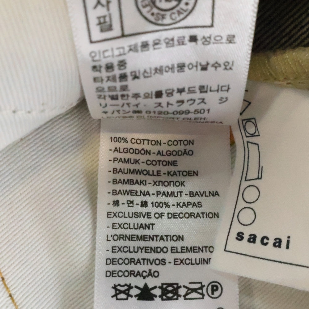 Sacai(サカイ) 25SS ×Levis バギーワイド デニムパンツ インディゴ 25-0962S