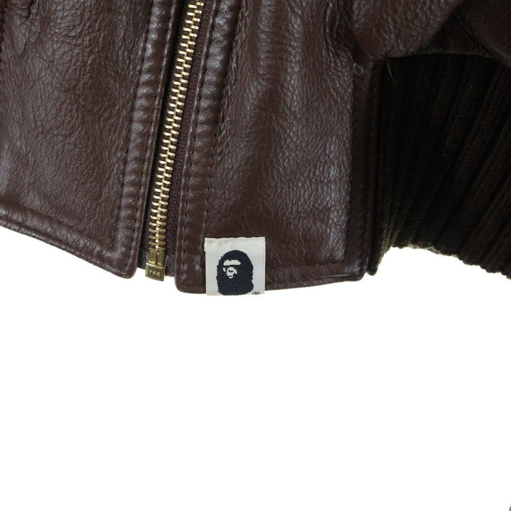 A BATHING APE(アベイシングエイプ) リバーシブル カウレザー ボンバー