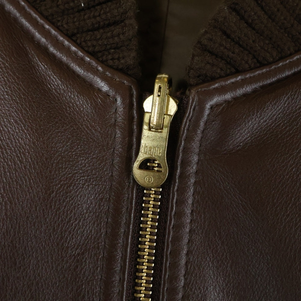 A BATHING APE(アベイシングエイプ) リバーシブル カウレザー ボンバー