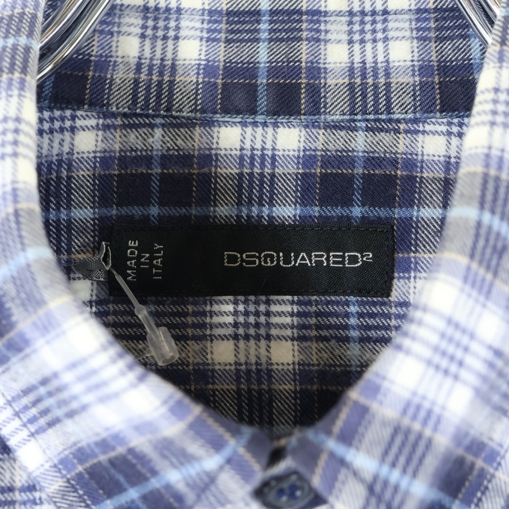 DSQUARED2 チェック柄長袖シャツ DSQUARED2 (ディースクエアード) ロゴ チェック柄 長袖 シャツ