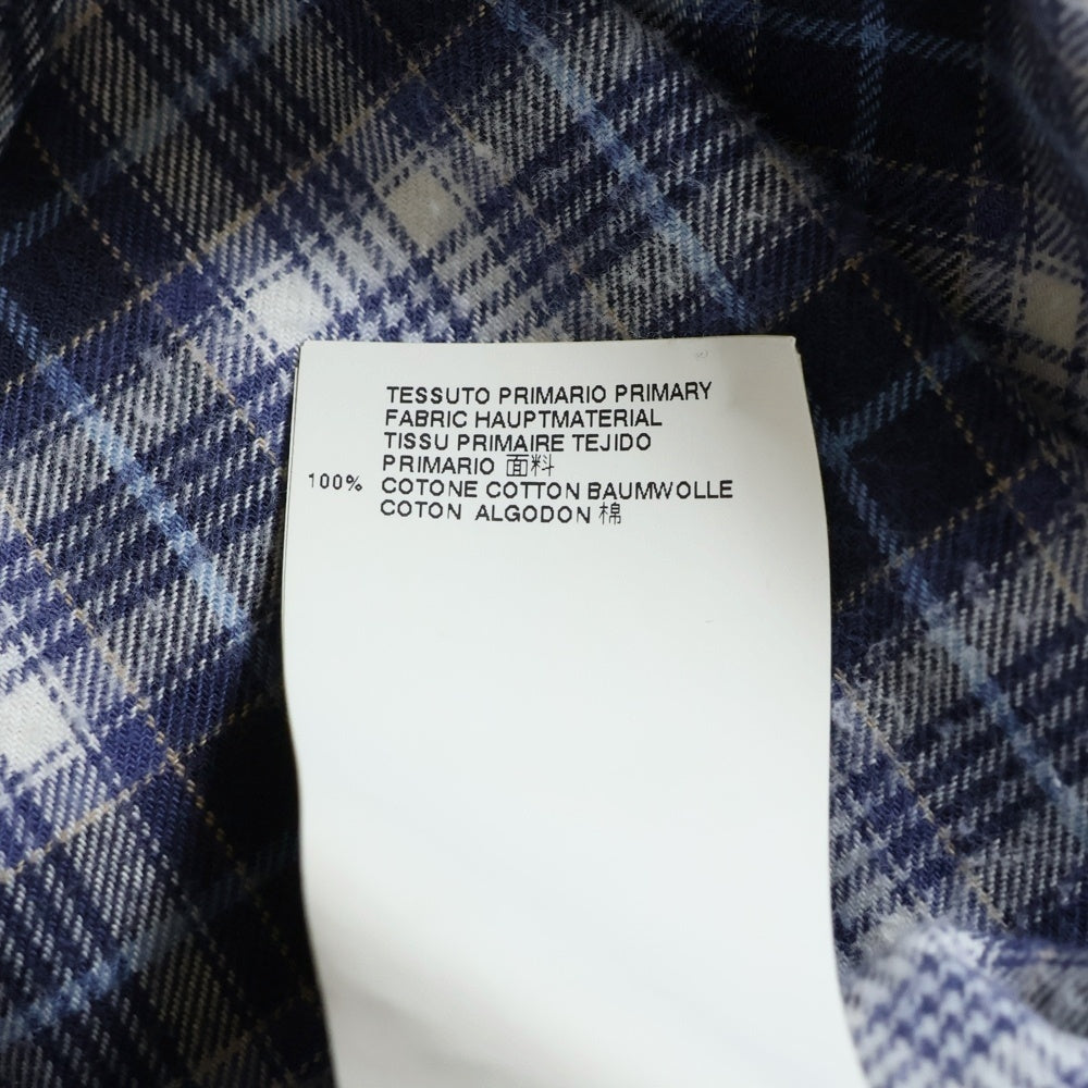 DSQUARED2(ディースクエアード) 13AW ボタンダウン チェック柄 長袖シャツ ネイビー/ホワイト S71DL0664 S41991