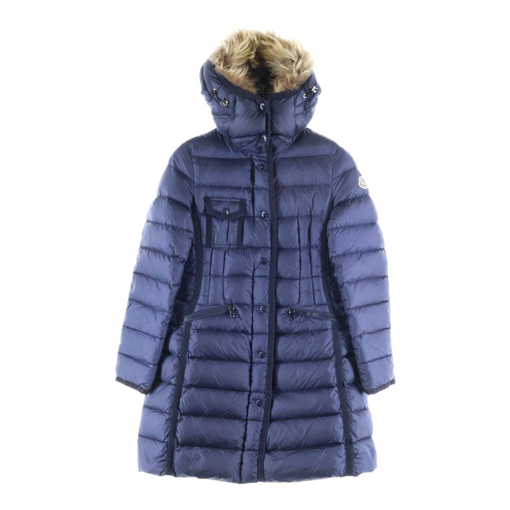 MONCLER(モンクレール) 16AW HERMIFUR エルミファー フーデッド ジップアップ ダウン ロング ジャケット コート ネイビー レディース B20934990015 53048