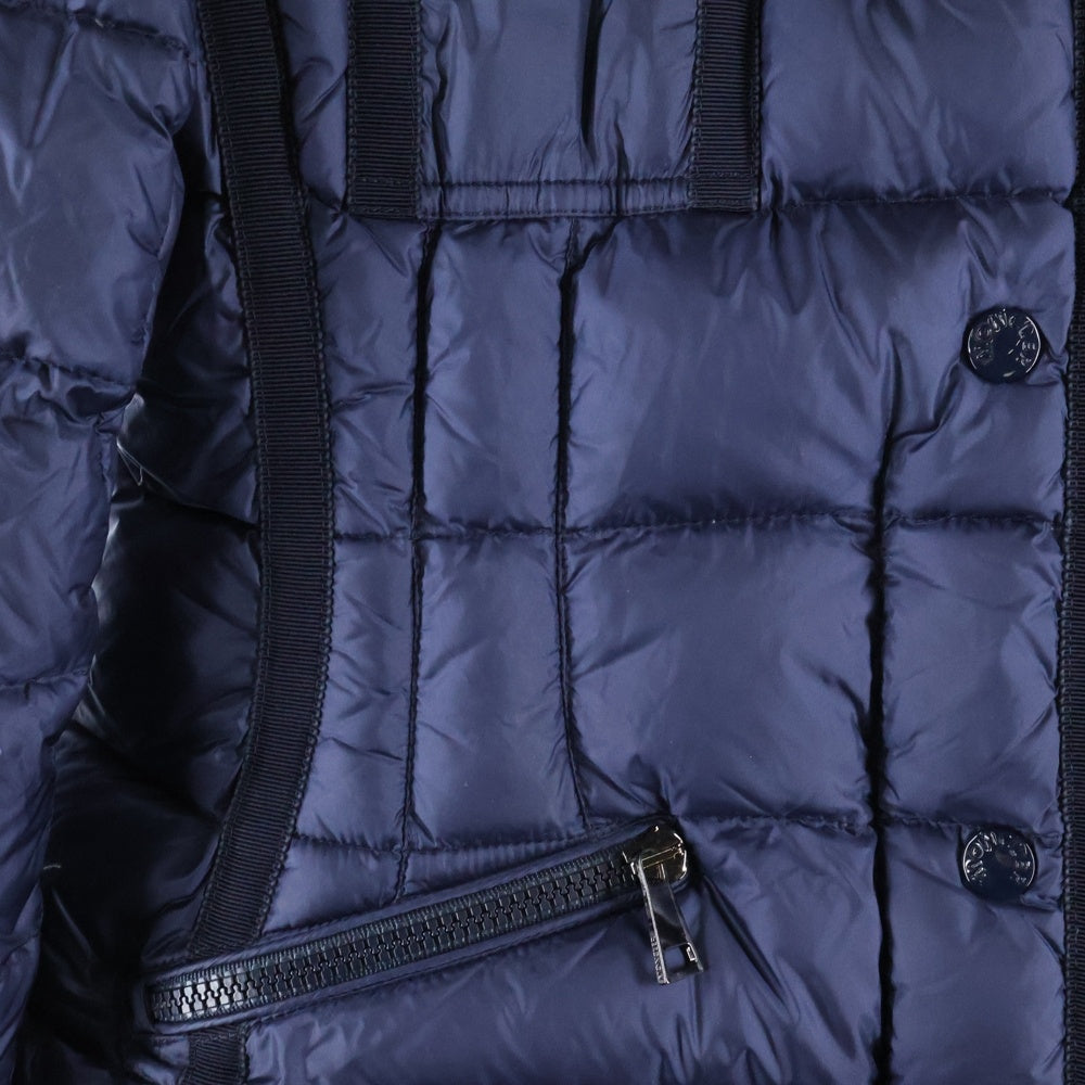 MONCLER(モンクレール) 16AW HERMIFUR エルミファー フーデッド ジップアップ ダウン ロング ジャケット コート ネイビー レディース B20934990015 53048