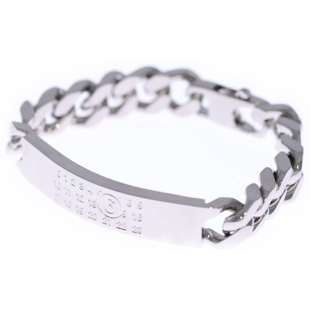 MM6 Maison Margiela(エムエムシックスメゾンマルジェラ) Chain Bracelet Palladio buratatto ロゴプレート チェーン ブレスレット シルバー SM6UY0049