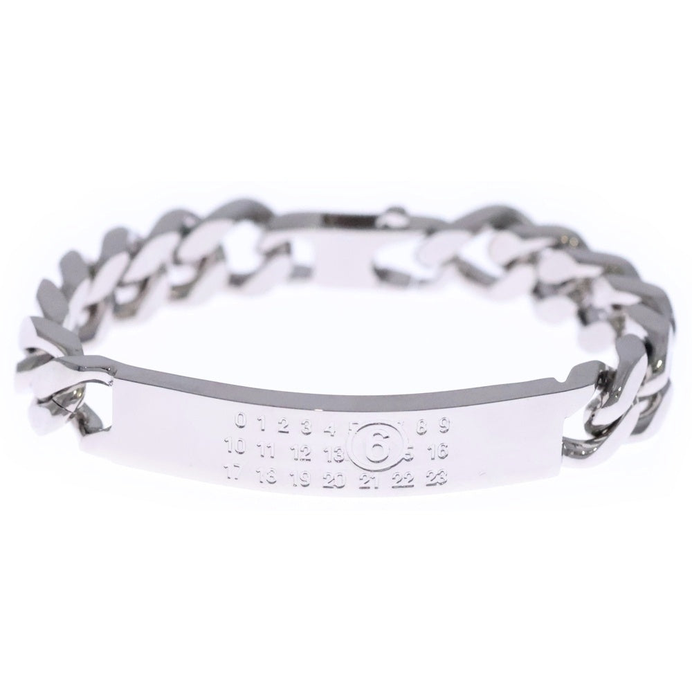 MM6 Maison Margiela(エムエムシックスメゾンマルジェラ) Chain Bracelet Palladio buratatto ロゴプレート チェーン ブレスレット シルバー SM6UY0049