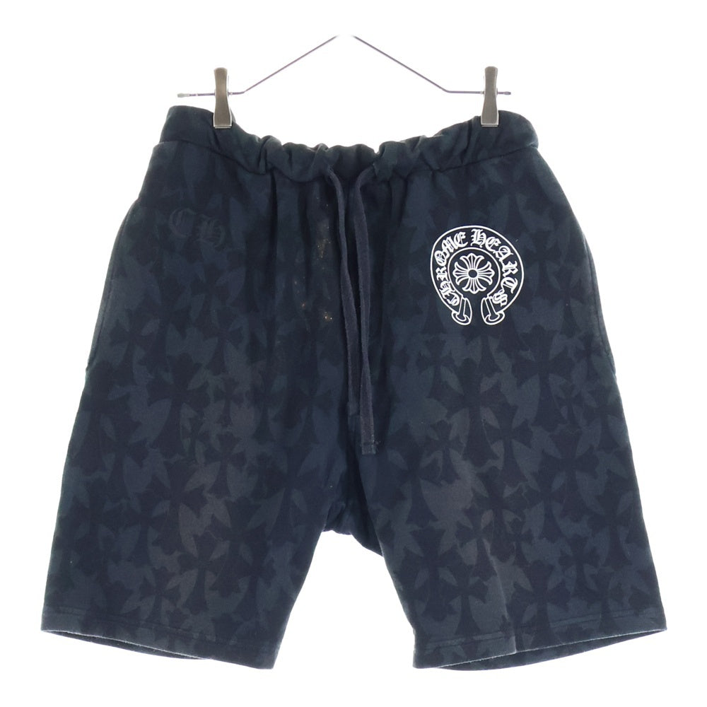 CHROME HEARTS(クロムハーツ) Graveyard Cemetery Cross Half Pants グレイブヤード 総柄 ハーフ ショート パンツ ブラック