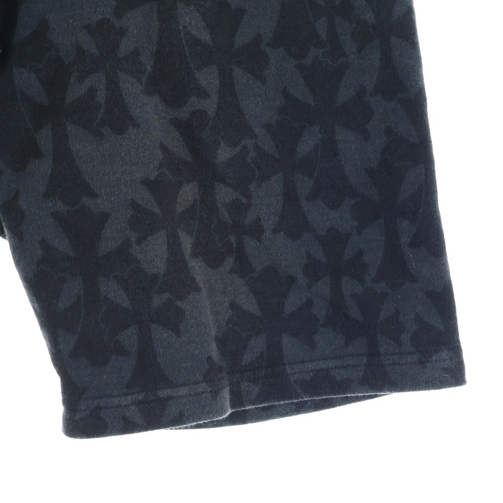 CHROME HEARTS(クロムハーツ) Graveyard Cemetery Cross Half Pants グレイブヤード 総柄 ハーフ ショート パンツ ブラック