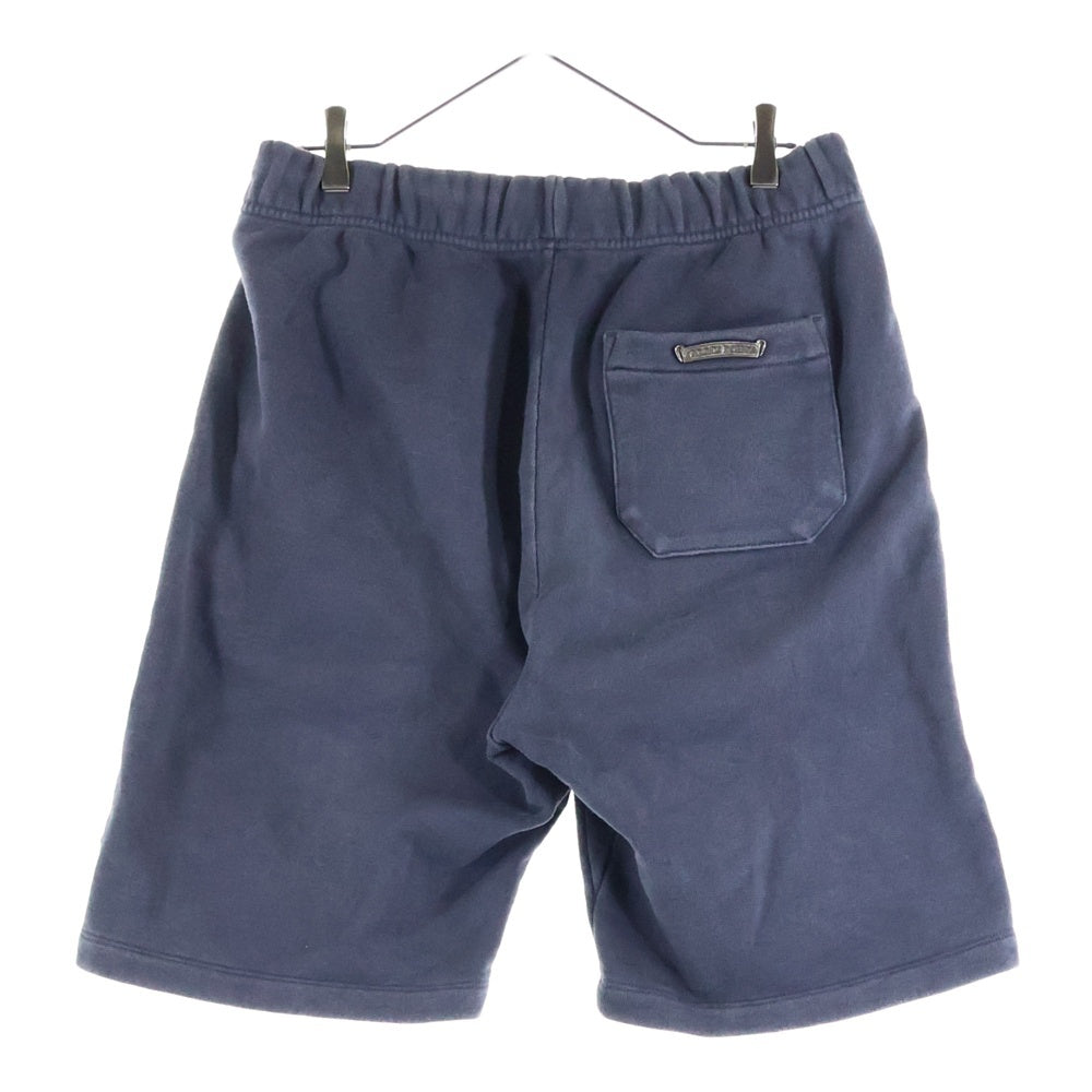 CHROME HEARTS(クロムハーツ) Y NOT CEMETERY CROSS PATCH SWEAT SHORTS レザーセメタリークロスパッチ スウェットショーツ ハーフパンツ ネイビー/レッド