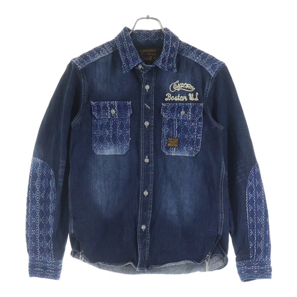 VANSON(バンソン) 2ポケット デニムシャツ インディゴ NVSL-2302