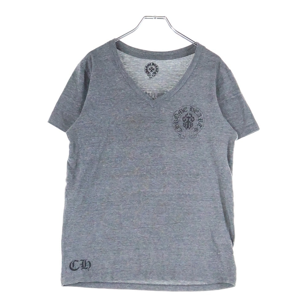 CHROME HEARTS(クロムハーツ) OLD AMERICAN FLAG TEE オールド アメリカンフラッグTシャツ 星条旗 ホースシュープリント 半袖カットソー グレー