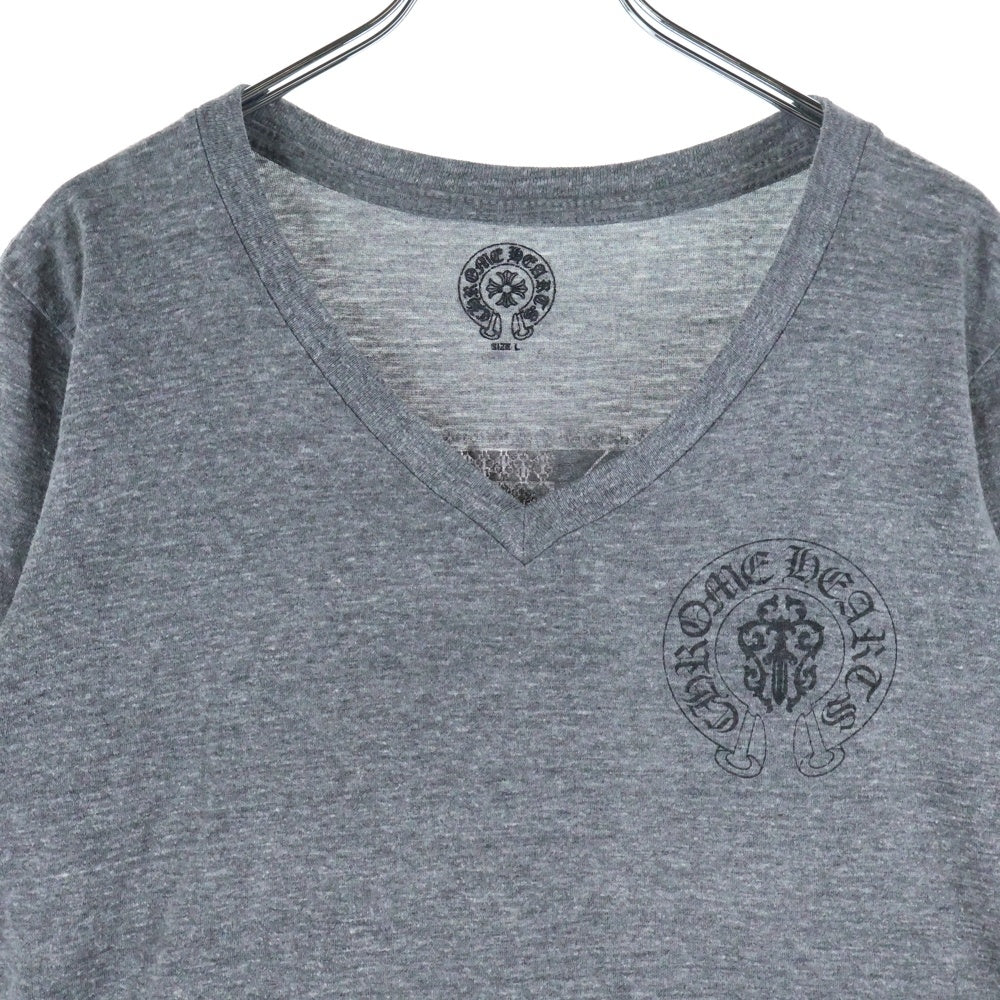 CHROME HEARTS(クロムハーツ) OLD AMERICAN FLAG TEE オールド アメリカンフラッグTシャツ 星条旗 ホースシュープリント 半袖カットソー グレー