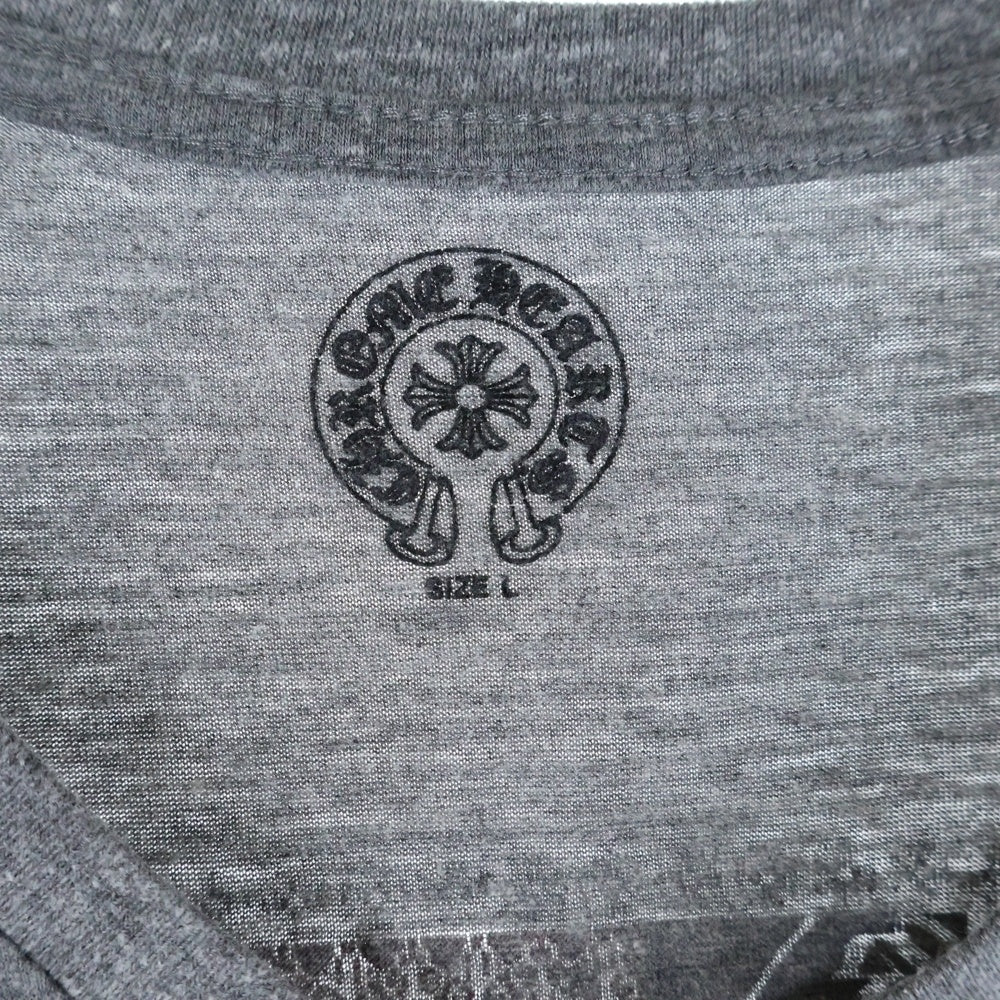 CHROME HEARTS(クロムハーツ) OLD AMERICAN FLAG TEE オールド アメリカンフラッグTシャツ 星条旗 ホースシュープリント 半袖カットソー グレー
