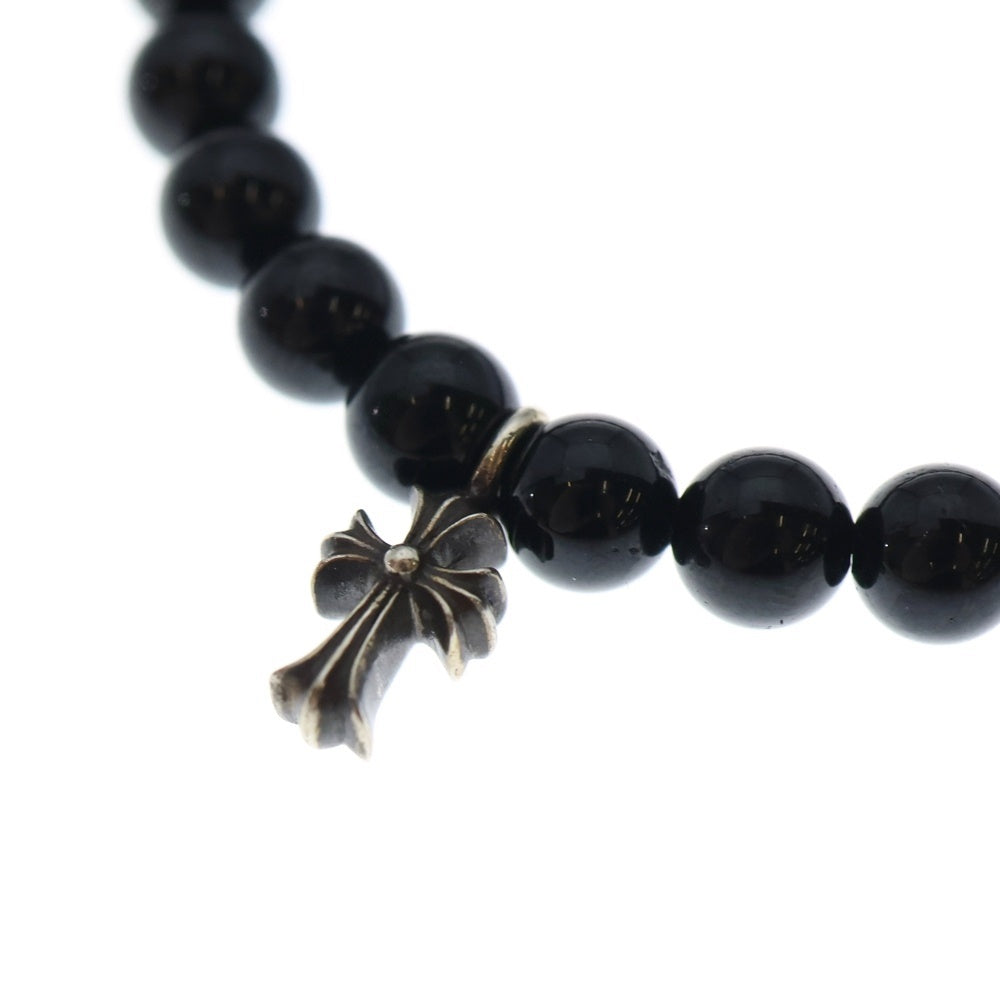 CHROME HEARTS(クロムハーツ) 6mm BEAD 6mmビーズブレス STACK CH BEAD6mmビーズブレスレット ブラック/シルバー レディース