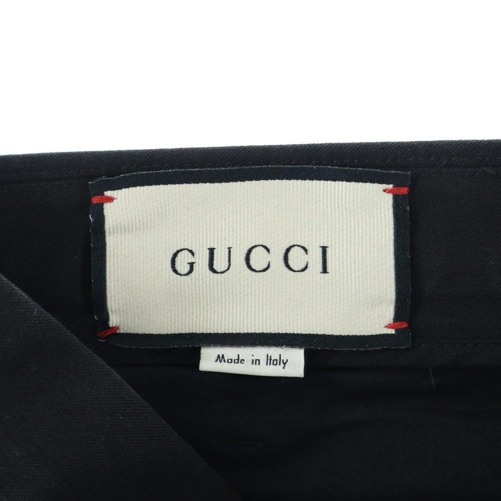 GUCCI(グッチ) 18SS Sideline Gabardine Stretch Pants ギャバジンストレッチパンツ ブラック
