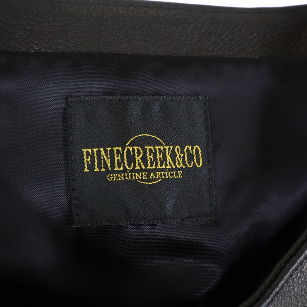 FINE CREEK LEATHERS(ファインクリークレザーズ) SINGLE RIDERS JACKET BUD DEER カラーレス シングルライダースジャケット ブラック ACJK041