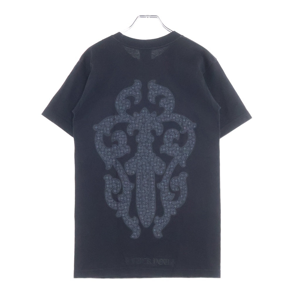 CHROME HEARTS(クロムハーツ) OLD VINE DAGGER FUCK YOU CHプラス オールド プリント半袖Tシャツ カットソー ブラック
