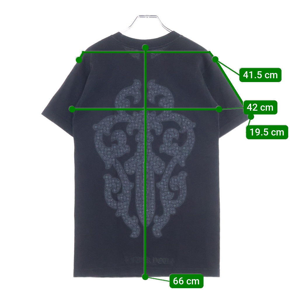 CHROME HEARTS(クロムハーツ) OLD VINE DAGGER FUCK YOU CHプラス オールド プリント半袖Tシャツ カットソー ブラック