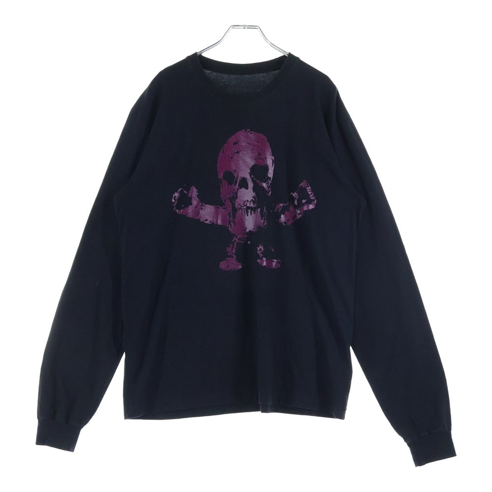 CHROME HEARTS(クロムハーツ) FOTI SCROLL LOGO L/S TEE フォティー スカルロゴプリント クルーネック ロングスリーブ 長袖Tシャツ カットソー ブラック/パープル