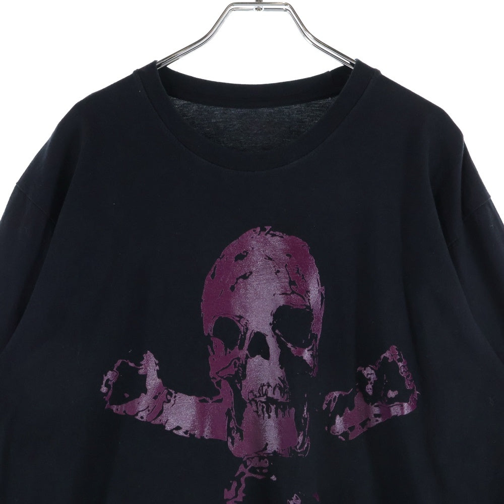 CHROME HEARTS(クロムハーツ) FOTI SCROLL LOGO L/S TEE フォティー スカルロゴプリント クルーネック ロングスリーブ 長袖Tシャツ カットソー ブラック/パープル