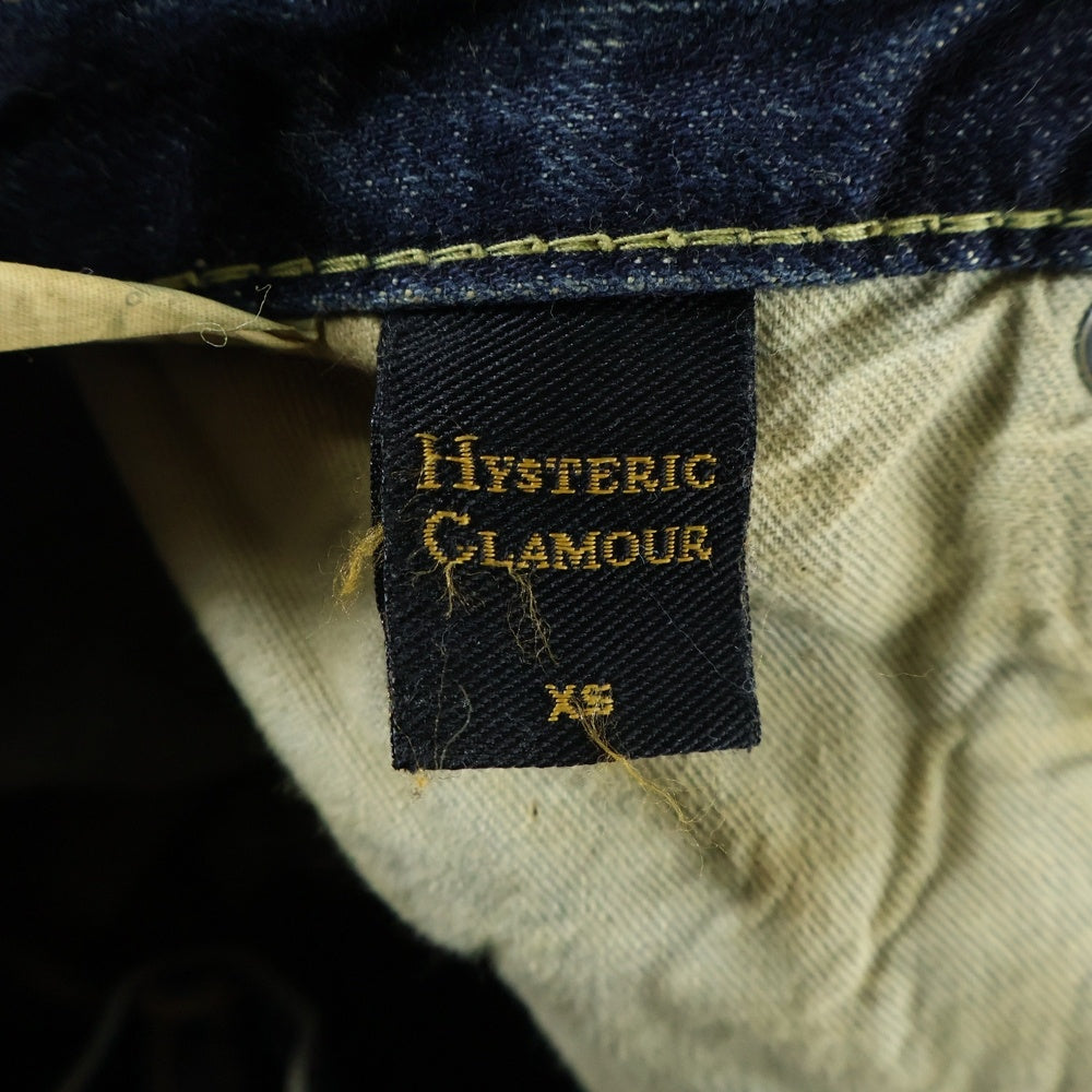 HYSTERIC GLAMOUR(ヒステリックグラマー) スタッズ付 ダメージ加工 デニムショーツ ハーフパンツ インディゴ レディース 2AK-2371