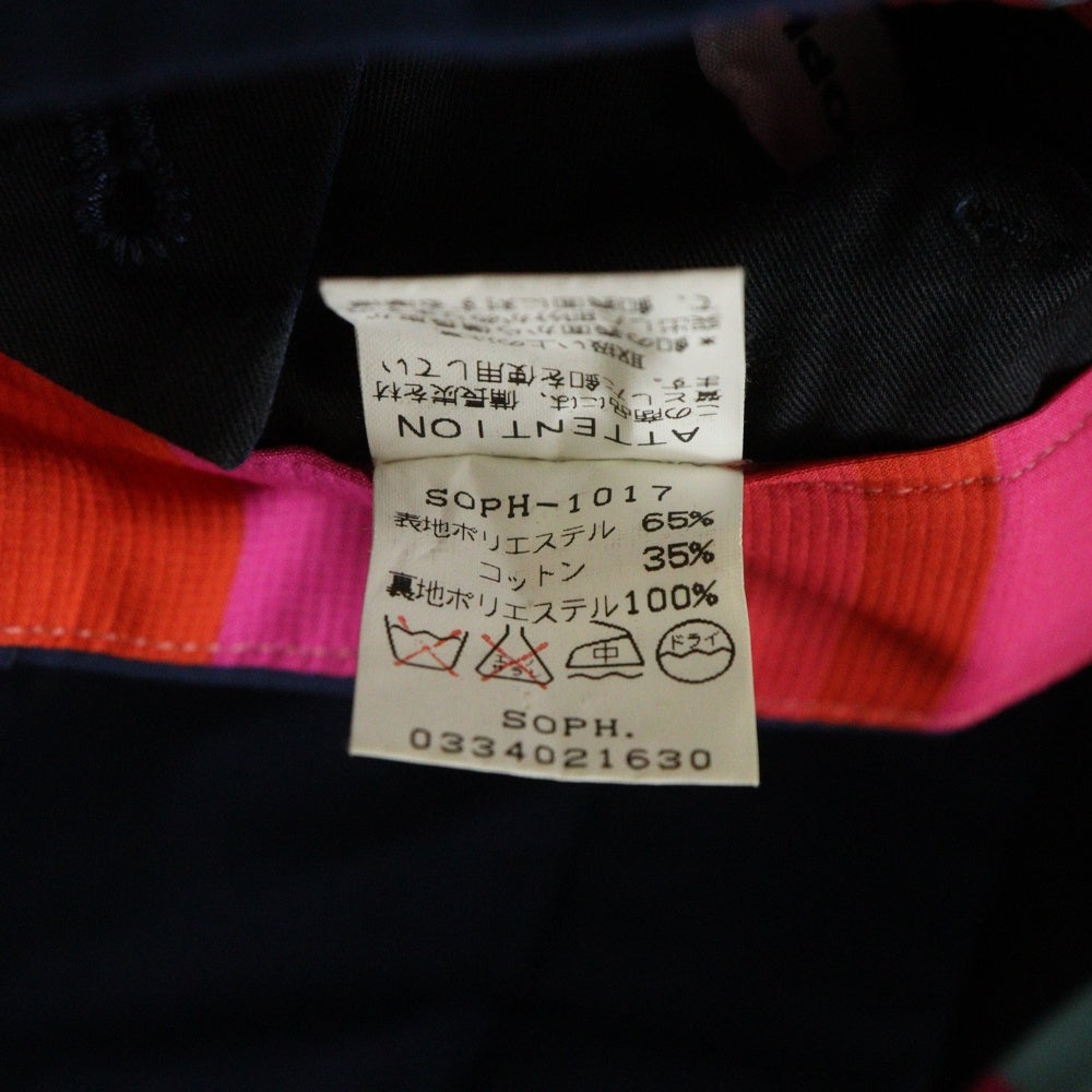 SOPH.(ソフネット) SUPER 100'S WOOL SHIRRING SLIM FIT SLACKS センタープレス スラックス ネイビー SOPH-1017