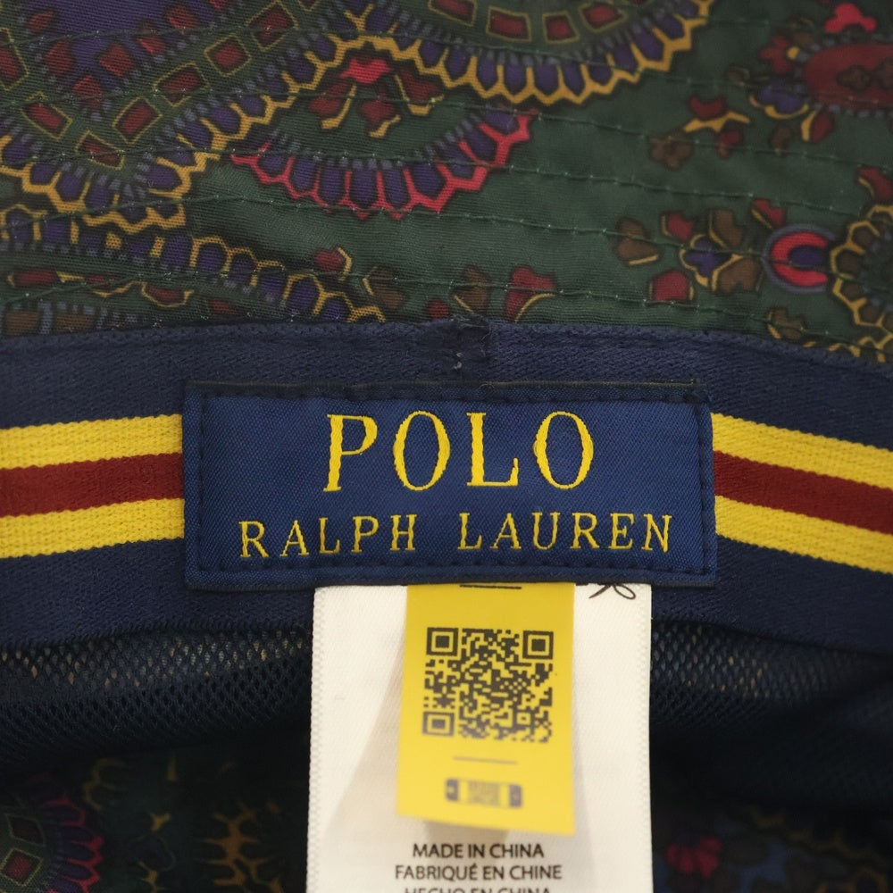 POLO RALPH LAUREN(ポロラルフローレン) ペイズリー柄 ロゴ刺繍 バケットハット 帽子 マルチカラー