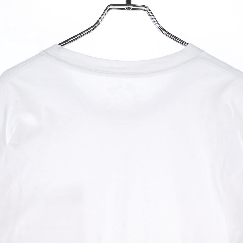 CHROME HEARTS(クロムハーツ) Neck Logo ネックロゴ アームプリント ロングスリーブ L/S 長袖 ポケットTシャツ カットソー ホワイト/ブルー