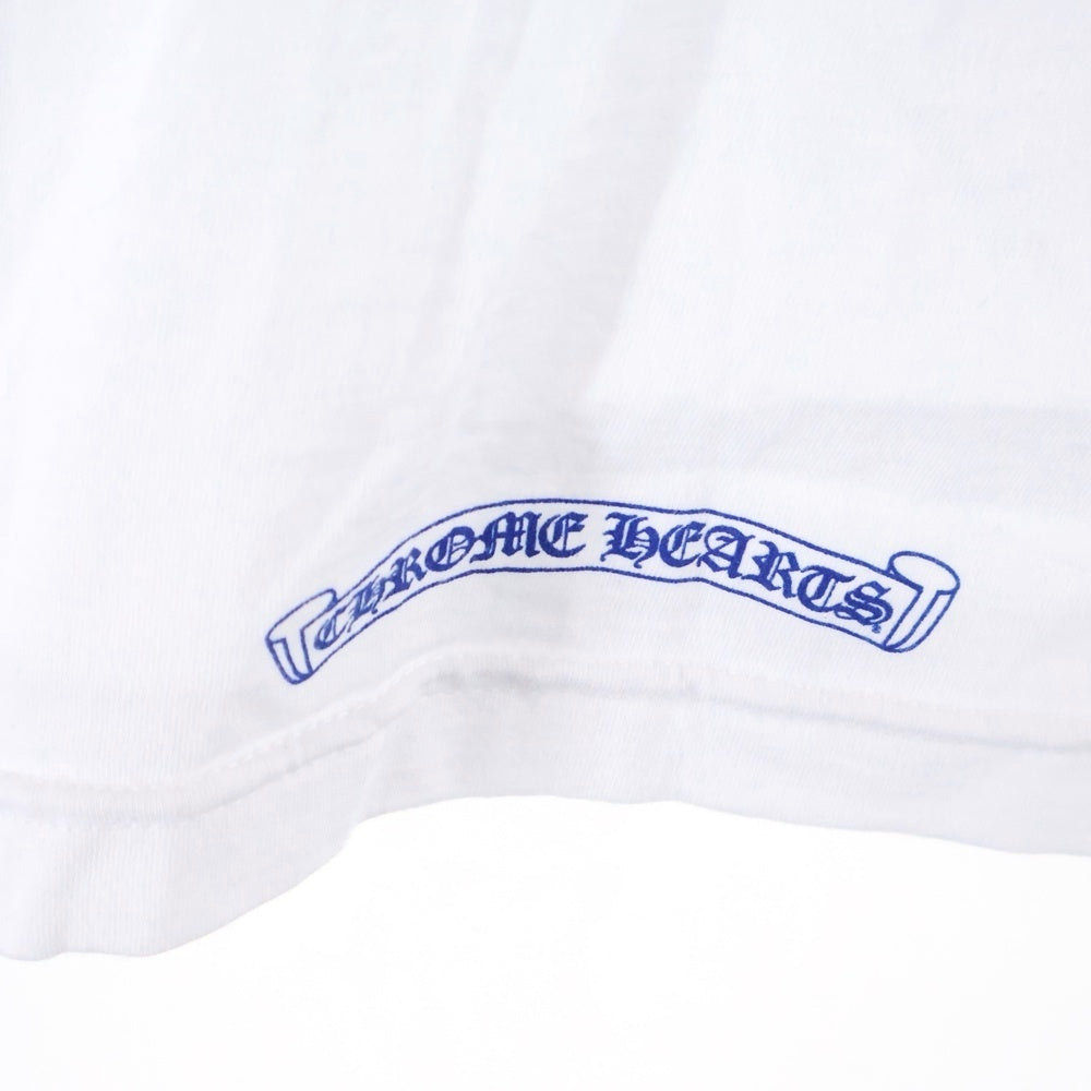 CHROME HEARTS(クロムハーツ) Neck Logo ネックロゴ アームプリント ロングスリーブ L/S 長袖 ポケットTシャツ カットソー ホワイト/ブルー