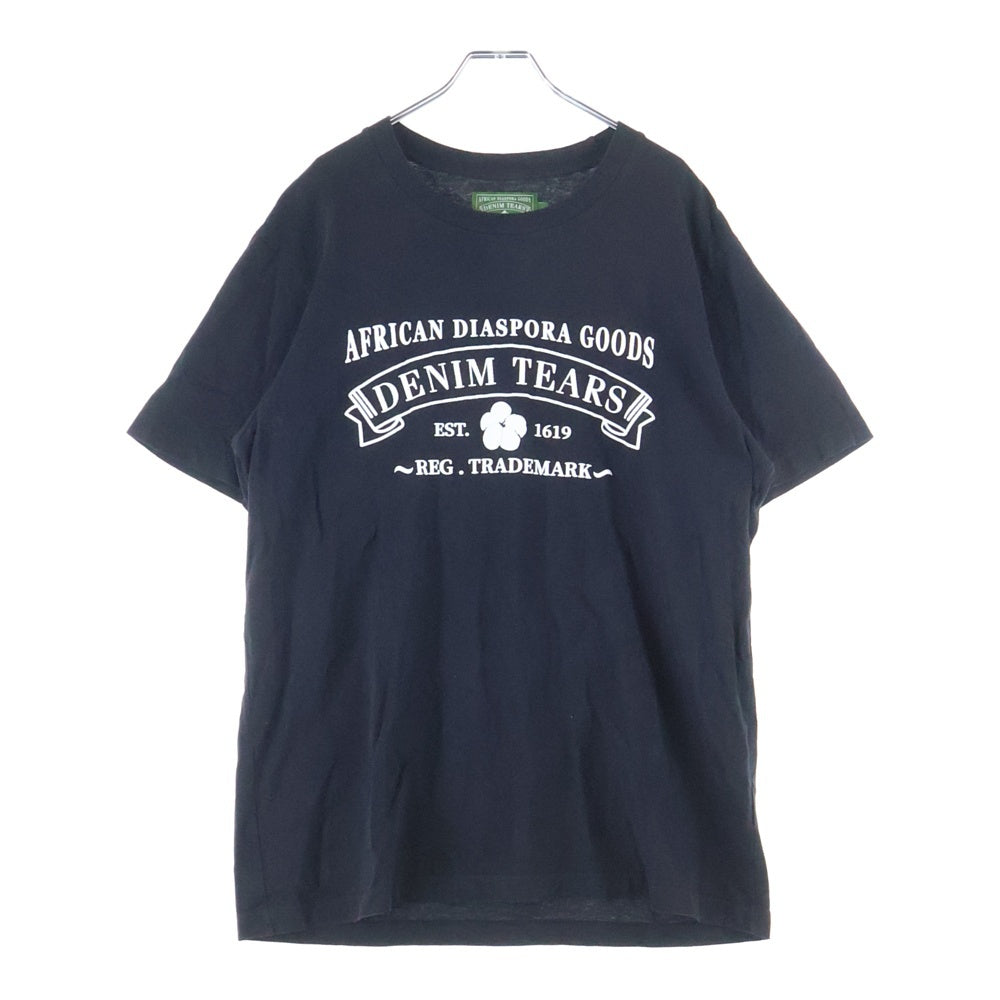 DENIM TEARS(デニムティアーズ) ADG S/S TEE フロントロゴ 半袖Tシャツ カットソー ブラック