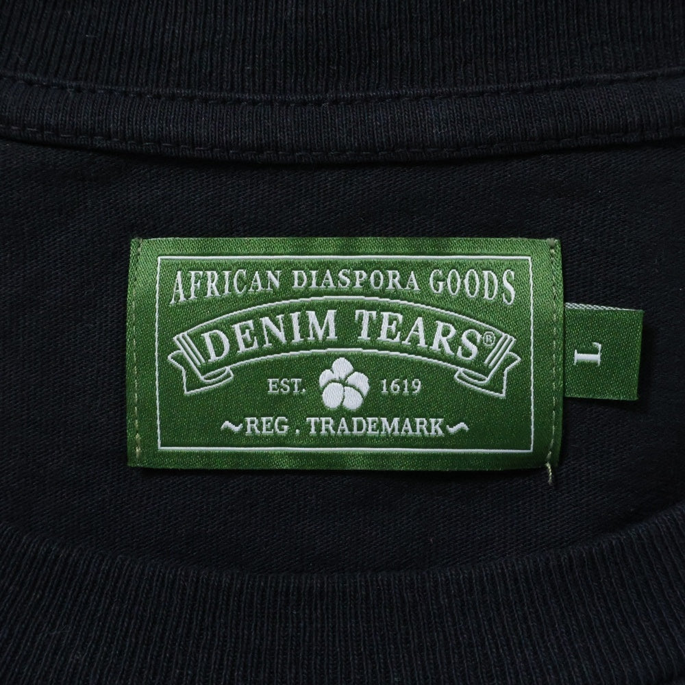 DENIM TEARS(デニムティアーズ) ADG S/S TEE フロントロゴ 半袖Tシャツ カットソー ブラック