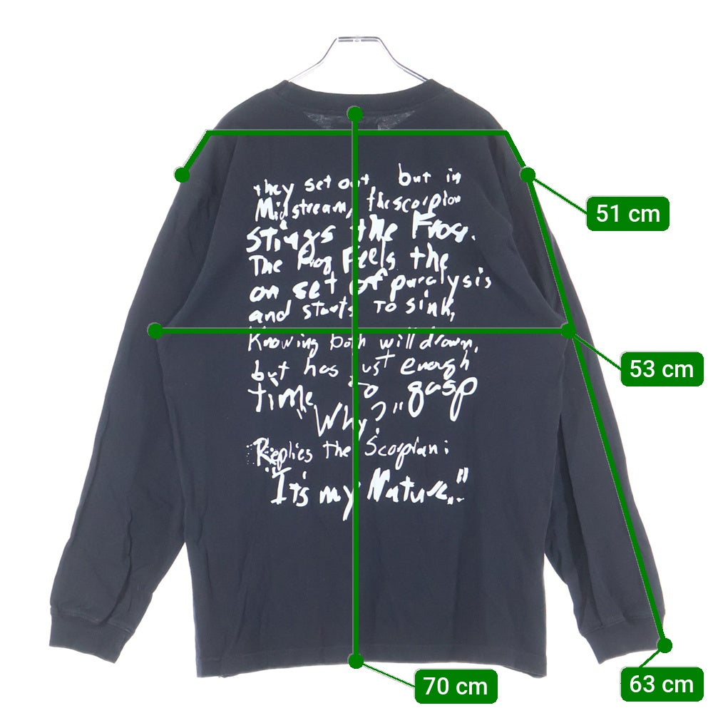 DENIM TEARS(デニムティアーズ) The Scorpion and the Frog フロントロゴ 長袖Tシャツ ロングスリーブ カットソー ブラック
